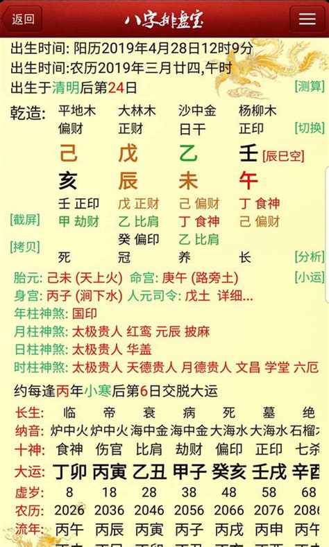 八字排盤分析